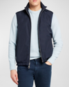 Loro Piana Reversible Storm System Shell And Super Wish Virgin Wool Gilet In Very Dark Blue