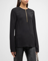 Stella Mccartney Iconic Knit Half Zip Top In Black