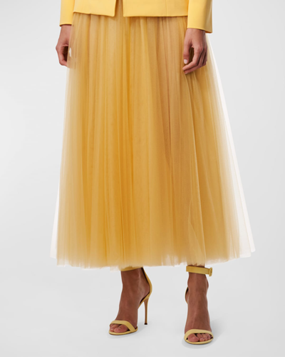 Carolina Herrera Tulle Maxi Skirt In Yellow
