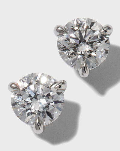 Memoire Platinum Diamond Stud Earrings, 1 Tcw In Metallic
