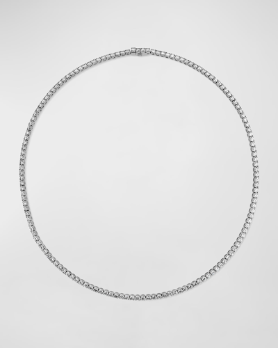Memoire 18k White Gold Diamond Straight Line Necklace, 16.5"l In 10 White Gold