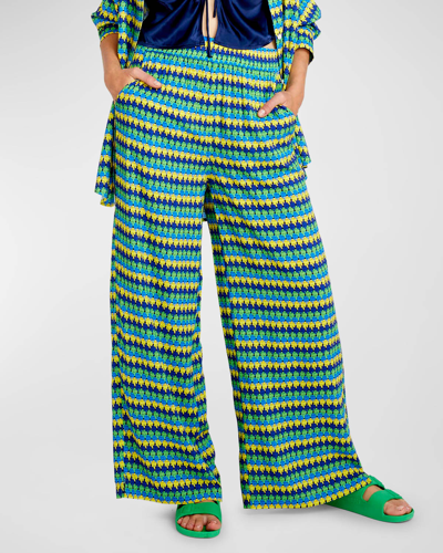 Terez Margarita Crochet Rayon Pants In Green