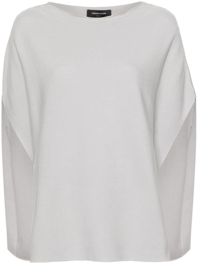 Fabiana Filippi Pullunder Mit Perlen In Grey