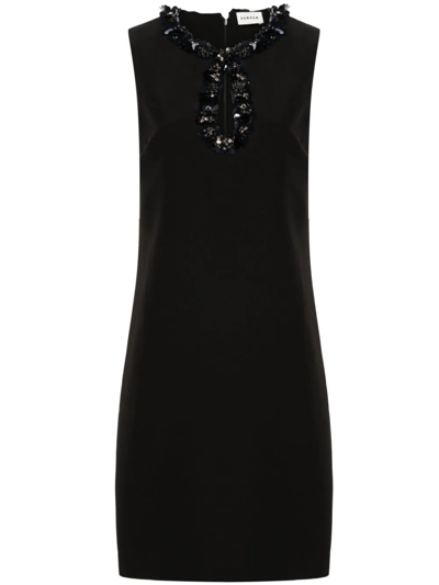 P.a.r.o.s.h Sleeveless Mini Dress With Paillettes In Black