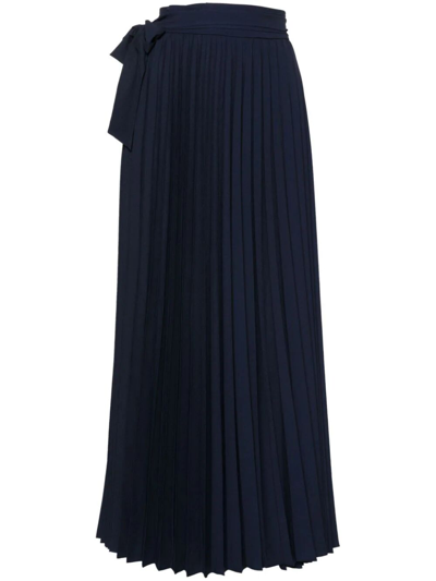 P.a.r.o.s.h Wrap-around Pleated Skirt In Blue
