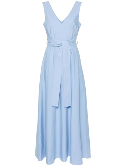 P.a.r.o.s.h Wide Shoulder Dress In Blue