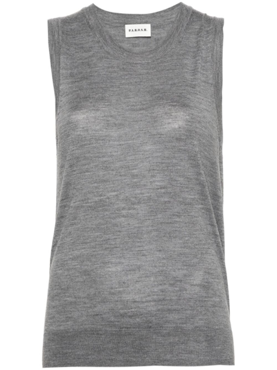 P.a.r.o.s.h Sleeveless Crew Neck Sweater In Grey