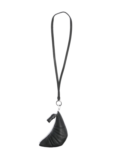 Lemaire Croissant Coin Purse Necklace In Black