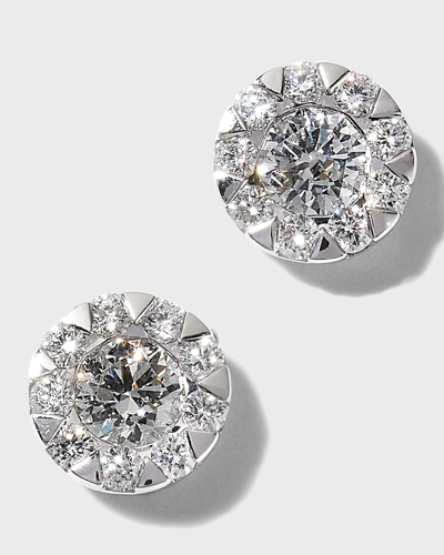 Memoire 18k White Gold Diamond Bouquet Stud Earrings, 0.65tcw In 10 White Gold