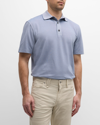 Brioni Men's Cotton Polo Shirt In Blue