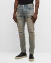 Amiri Indigo Varsity Eagle Jeans In Antique Indigo