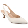 Journee Collection Women's Mikoa Wide Width Kitten Heel Sling Back Pointed Toe Pumps In Beige