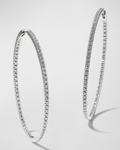 Memoire 18k White Gold & Diamond Infinity Hoop Earrings, 2.0 Tdcw In Metallic