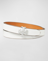 Tory Burch Logo Belt In Optic White