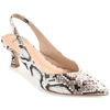 Journee Collection Mikoa Snake Embossed Slingback Pump In Grey