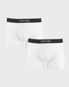 Tom Ford Men's 2-pack Solid Jersey Boxer Briefs In White