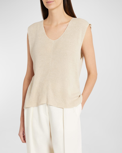 The Row Fira Sleeveless Knit Top In Off White