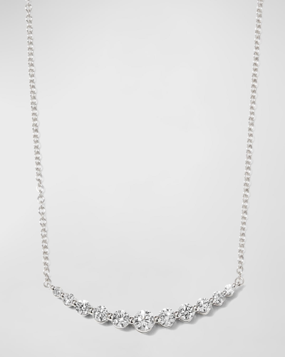 Memoire White Gold Round 11-diamond Necklace, 18"l In 10 White Gold
