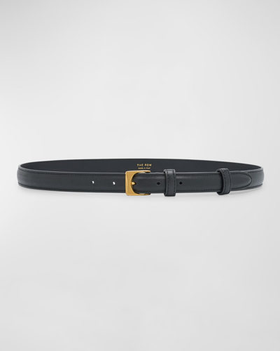 The Row D-ring Leather Belt In Black Ang