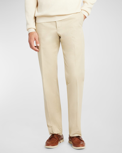 Loro Piana Merse Straight-leg Cotton-gabardine Trousers In Rammed Beige