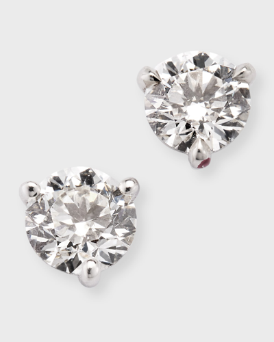 Memoire Platinum Diamond Post Earrings, 1.5tcw. In Metallic
