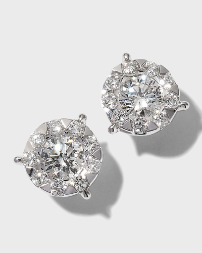 Memoire White Gold Diamond Bouquet Earrings In Metallic