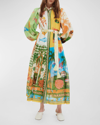 Alemais X Alan Berry Rhys Paradiso Tie-belt Midi Shirtdress In Multi