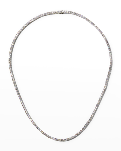 Memoire White Gold 4-prong Diamond Line Necklace, 8.0tcw In 10 White Gold