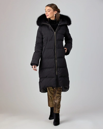 Gorski Apres-ski Jacket With Detachable Fox Hood Trim In Black