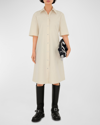 BURBERRY COLLARED SNAP-FRONT SHORT-SLEEVE SHIRTDRESS