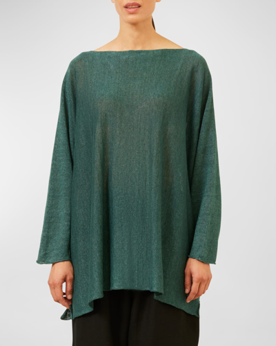 Eskandar Sideways Knit Jumper In Tealgreen