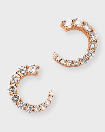 Memoire 18k Rose Gold Luna Wrap Diamond Earrings