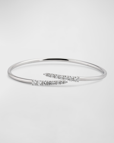 Memoire White Gold Diamond Bypass Bracelet In 10 White Gold