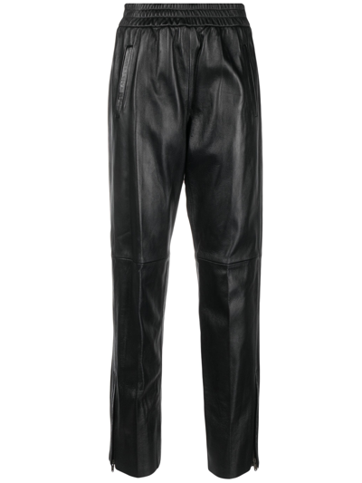 Golden Goose Leather Pants In Black