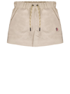 Moncler Technical Froissé Shorts Beige In Beige