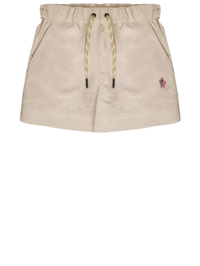 Moncler Nylon Shorts In Beige