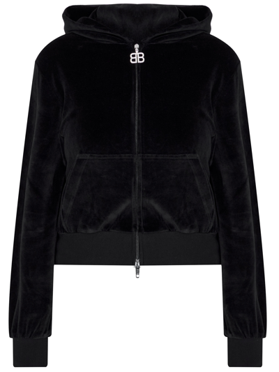 Balenciaga Shrunk Zip-up Hoodie In Black