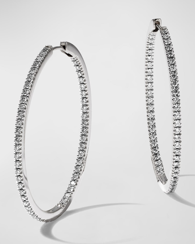 Memoire 18k White Gold & Diamond Infinity Hoop Earrings, 1.25 Tdcw In Metallic