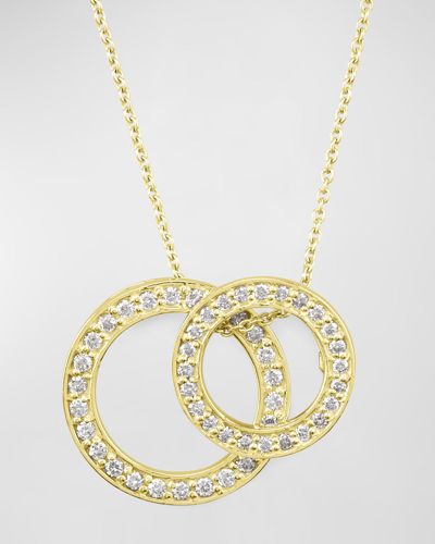 Roberto Coin Two-circle Pendant Necklace In Gold