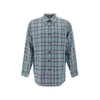 Ami Alexandre Mattiussi Long-sleeved Checkered Knitted Shirt In Blue