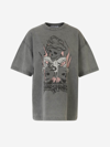 Acne Studios Printed Cotton-jersey T-shirt In Gris Carbó
