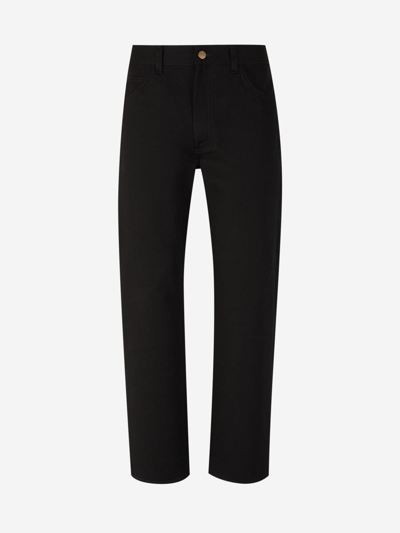 Acne Studios Straight Cotton Jeans In Negre