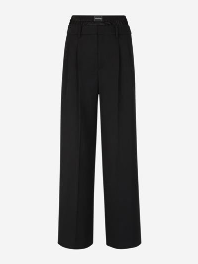 Alexander Wang Formal Wool Trousers In Negre