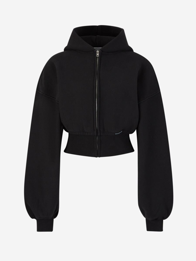 Alexander Wang Hood Zipper Sweatshirt In Blue