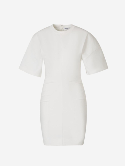 Alexander Wang Drop Shoulder Mini Dress In Blanc