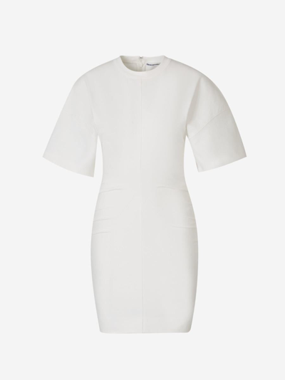 Alexander Wang Drop Shoulder Mini Dress In Beige