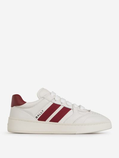 BALLY BALLY STRIPED LEATHER SNEAKERS