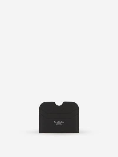 Acne Studios Leather Logo Card Holder In Black