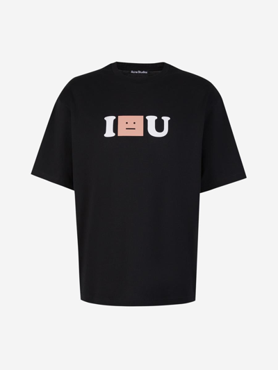 Acne Studios Logo Cotton T-shirt In Negre