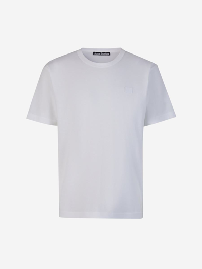 Acne Studios Logo Cotton T-shirt In Blanc